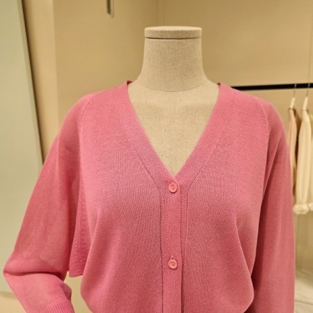 브이넥 시스루 니트 가디건