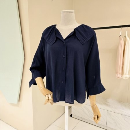 빅카라 셔링 블라우스