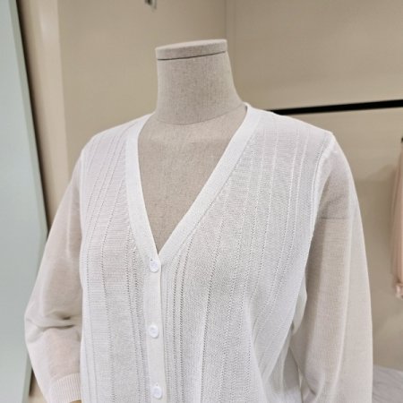 심플 시스루 브이넥 가디건