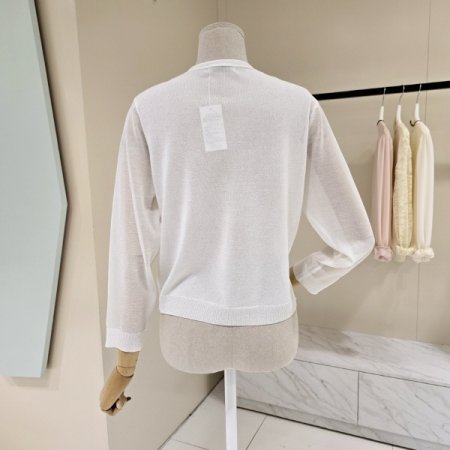 심플 시스루 브이넥 가디건