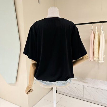 라운드 레터링 스트링 티셔츠