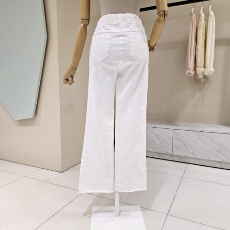 밴딩 컷팅 부츠컷 면팬츠