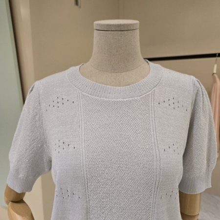 퍼프소매 펄사 라운드니트