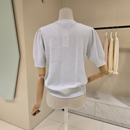 퍼프소매 펄사 라운드니트