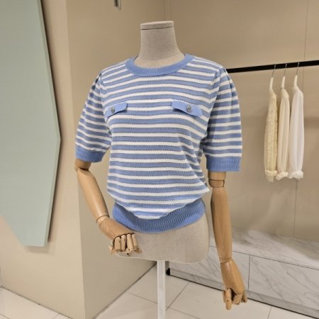 메탈 포켓 단가라 라운드니트