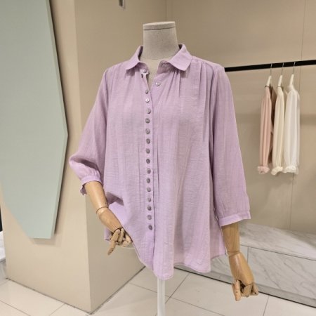 버튼 포인트 루즈핏 블라우스