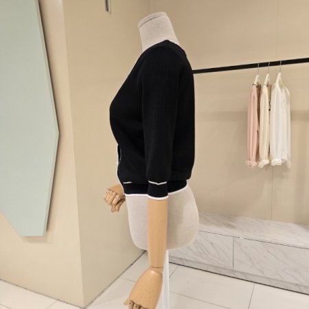 브이넥 5부소매 골지가디건