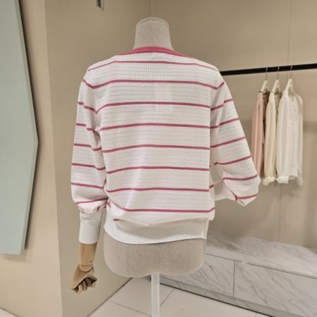 나시세트 펀칭 집업 니트가디건