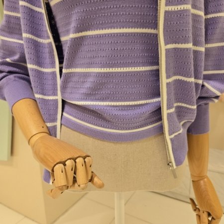 스트라이프 집업 세트 가디건