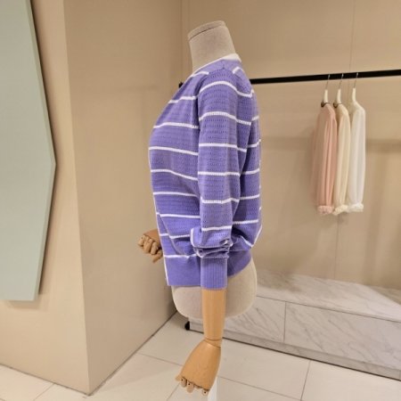 스트라이프 집업 세트 가디건