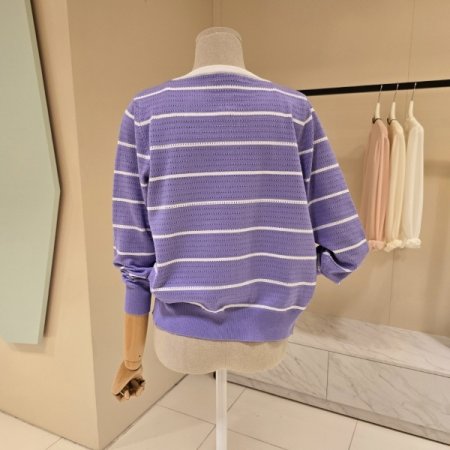 스트라이프 집업 세트 가디건