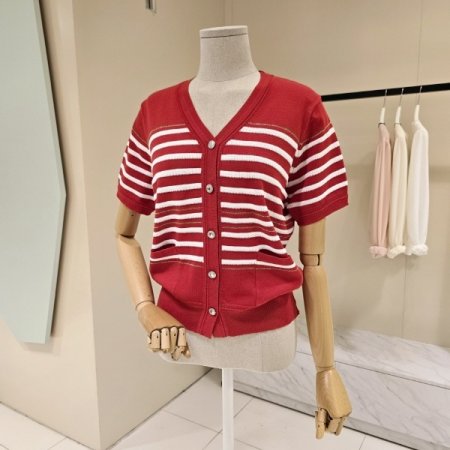 테미 단가라 브이넥 가디건