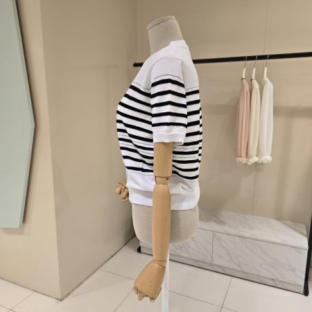 브이넥 단가라 니트가디건