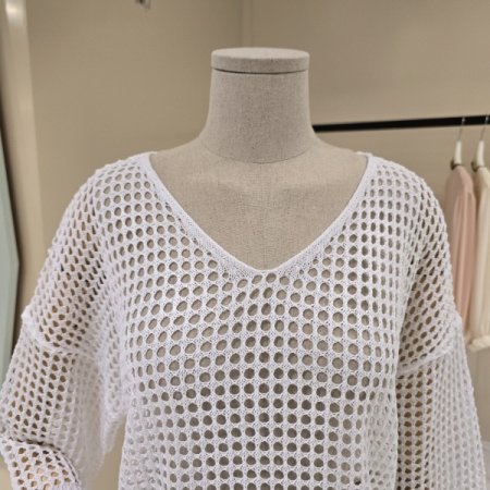 캡슐 스카시 브이넥 니트