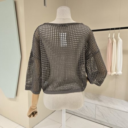 브이넥 캡슐 스카시 니트