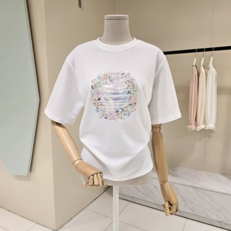 동그라미 레터링 라운드 티셔츠