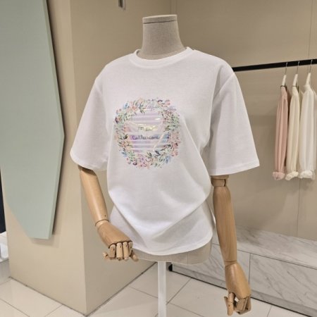 동그라미 레터링 라운드 티셔츠