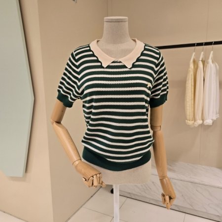 스트라이프 매직카라 니트