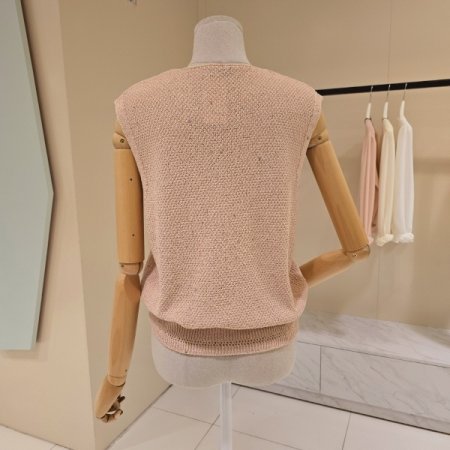 팝핑 가네꼬 브이넥 조끼