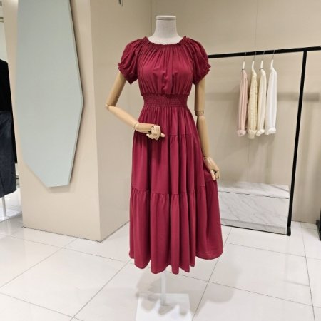 무지 밴딩 오프숄더 원피스