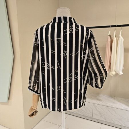 지브레더 카라 시폰블라우스