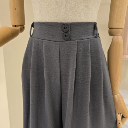 허리밴딩 핀턱 와이드 팬츠