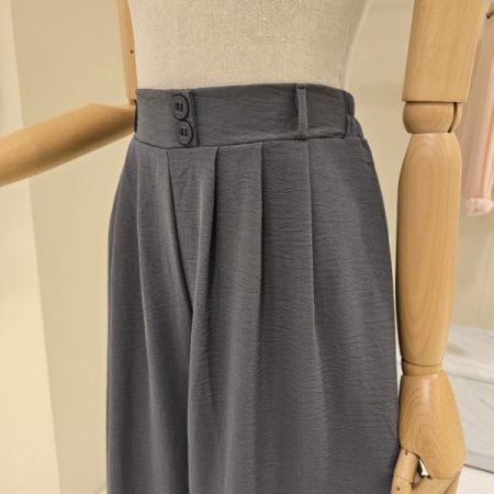 허리밴딩 핀턱 와이드 팬츠