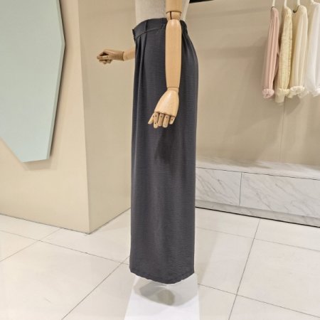 허리밴딩 핀턱 와이드 팬츠