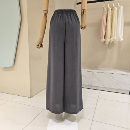 허리밴딩 핀턱 와이드 팬츠