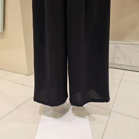 투버튼 핀턱 밴딩 와이드팬츠