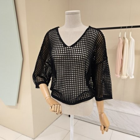 스카시 캡슐 브이넥 니트