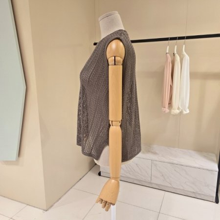 오픈형 브이넥 니트조끼