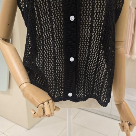 브이넥 오픈형 니트조끼