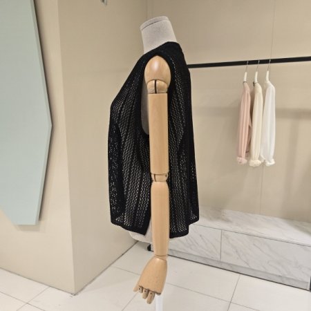 브이넥 오픈형 니트조끼