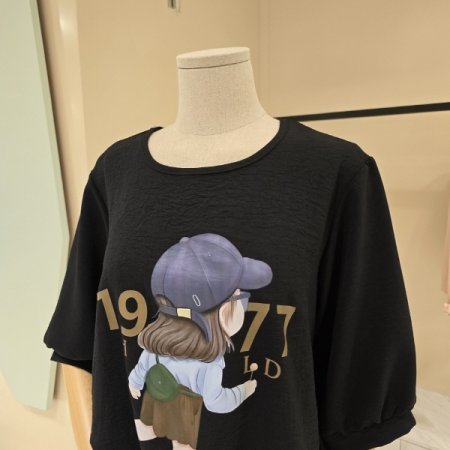 루즈핏 언발 뒷모습 라운드 티셔츠