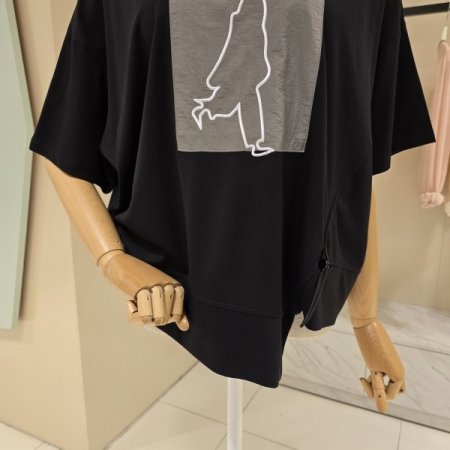 박시핏 휴먼 라운드 티셔츠