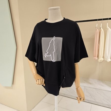 박시핏 휴먼 라운드 티셔츠