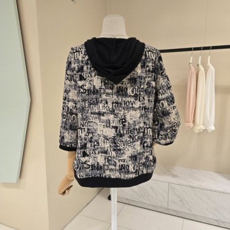 반집업 노블 후드 블라우스