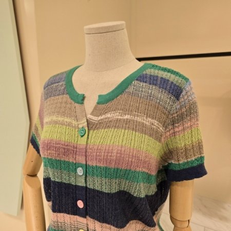 단가라 무지개 펀칭 가디건