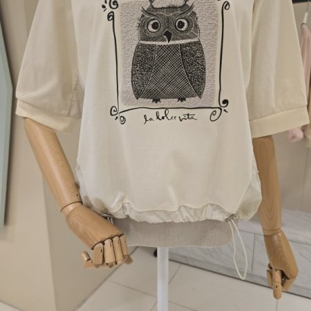 부엉이 라운드 티셔츠