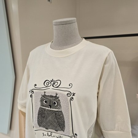 부엉이 라운드 티셔츠