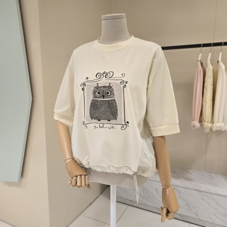 부엉이 라운드 티셔츠