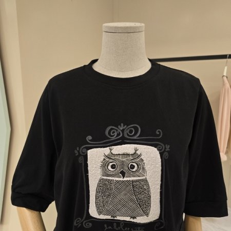 스트링 부엉이 라운드 티셔츠