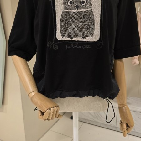 스트링 부엉이 라운드 티셔츠