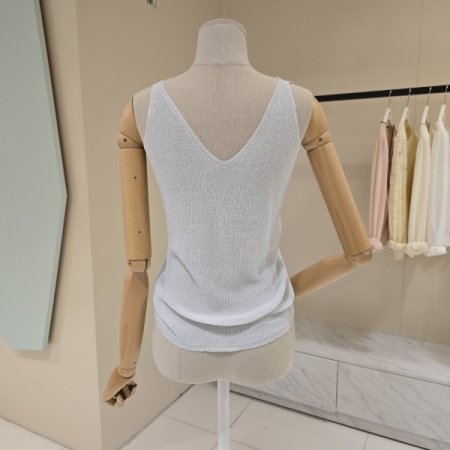 펄사 비즈 브이넥 민소매니트