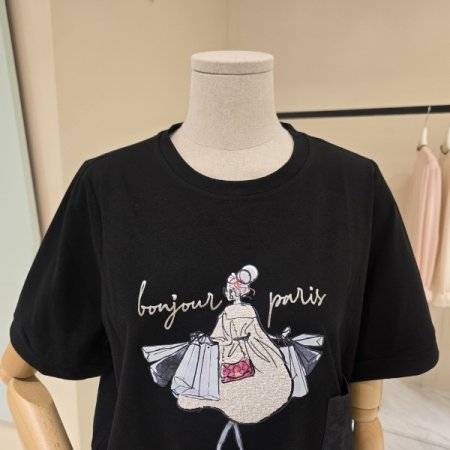 스트링 걸 레터링 라운드티셔츠