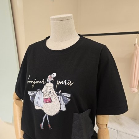 스트링 걸 레터링 라운드티셔츠