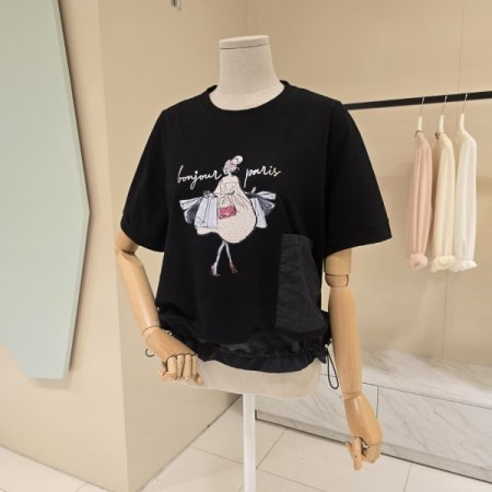 스트링 걸 레터링 라운드티셔츠