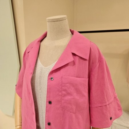 오픈형 린넨 반팔자켓