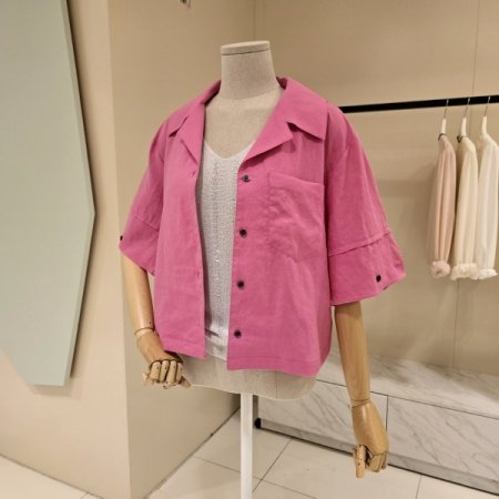 오픈형 린넨 반팔자켓